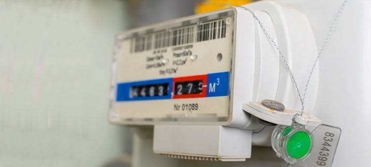 Un compteur de gaz et numéro PCE.
