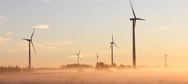 Éolienne pour représenter l'électricité verte. 