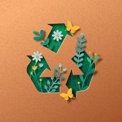 Le symbole du recyclage pour expliciter la valorisation organique