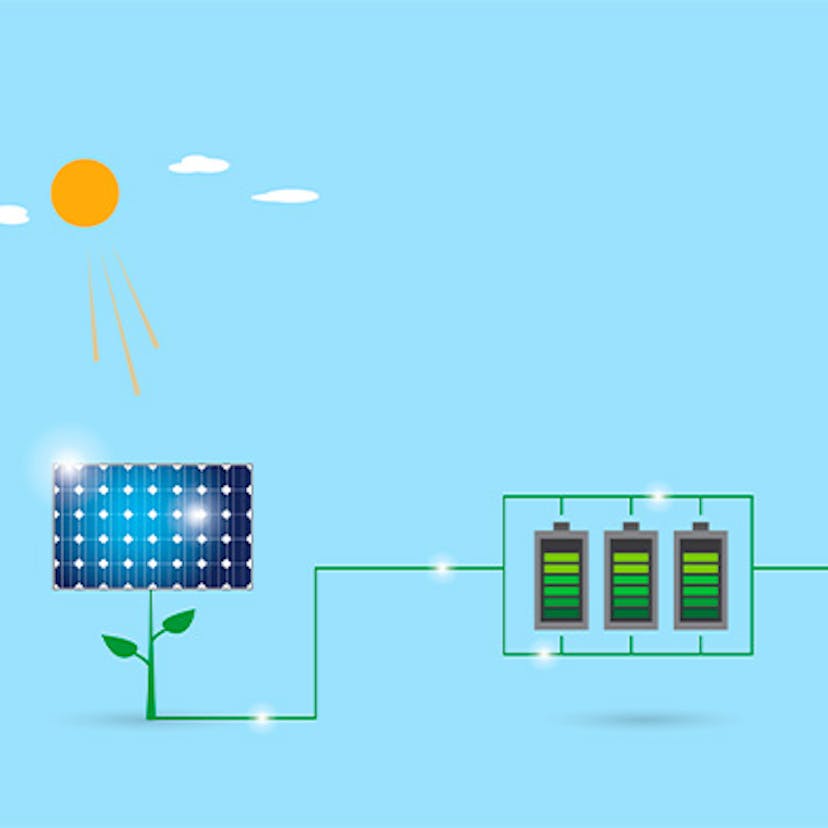 Dessin explicatif de la batterie solaire et du stockage virtuel