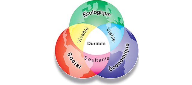 Schéma du développement durable en trois cercles