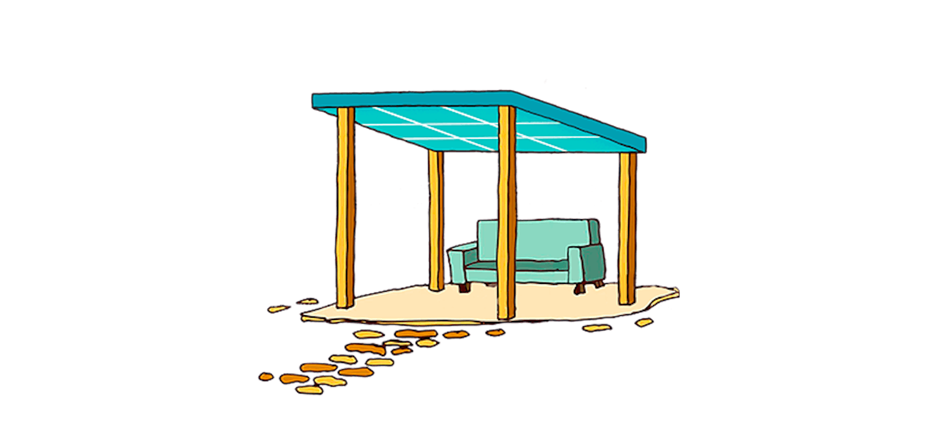 Illustration d'une pergola solaire 