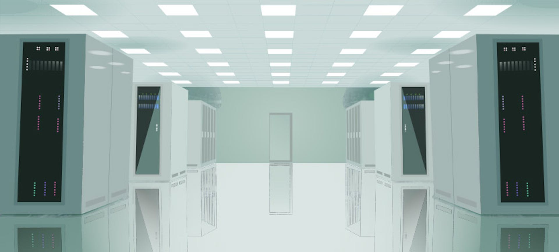 Un data center, salle de stockage des données de tous les utilisateurs du monde