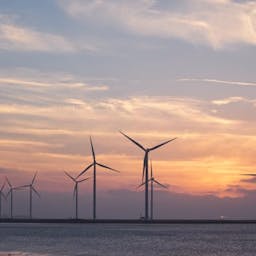 Eoliennes mises en place pour développer les énergies renouvelables dans le cadre de la SNBC