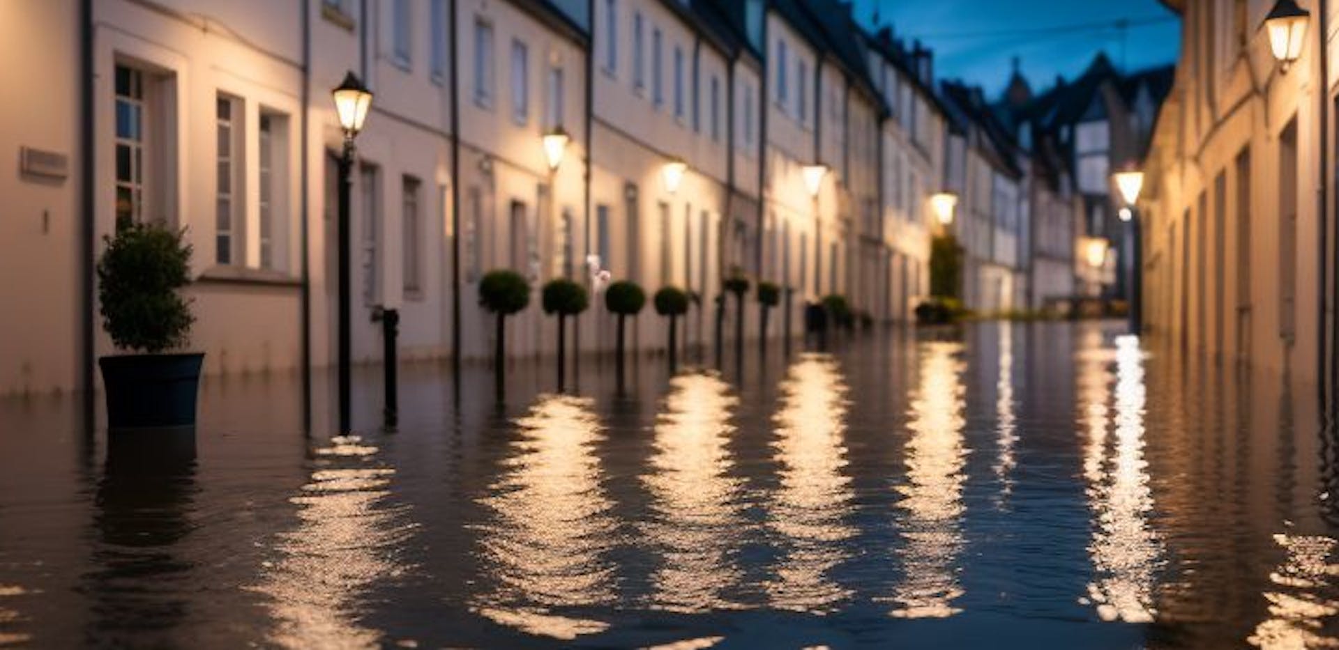 Une rue inondée.