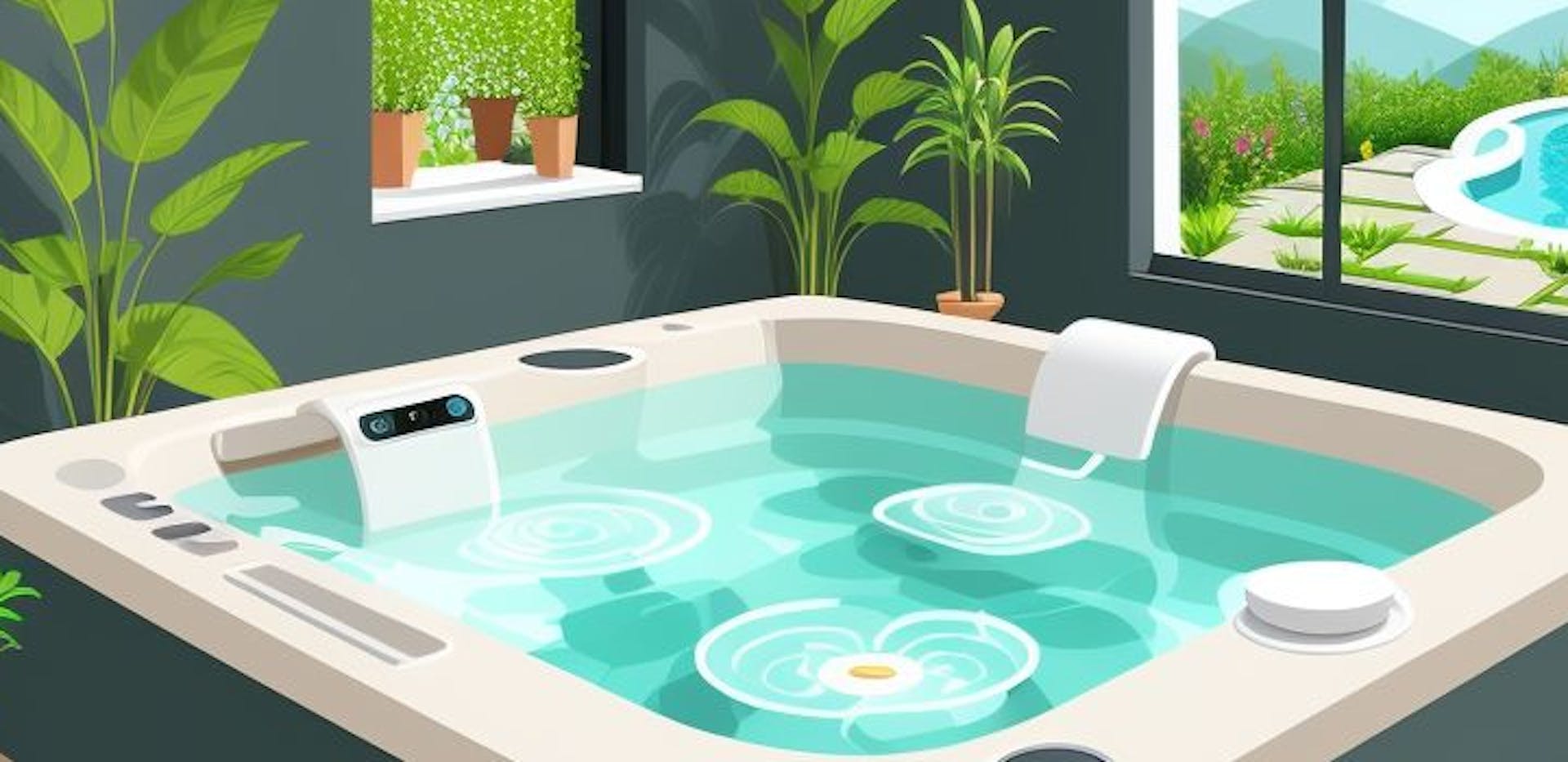 Un jacuzzi intérieur.