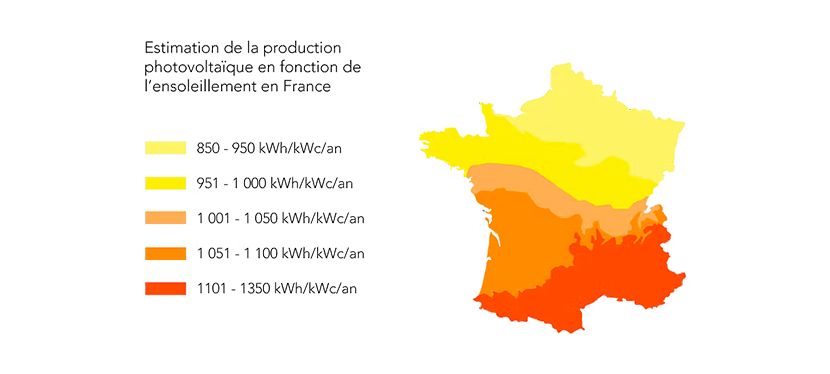 La carte de l'ensoleillement en France