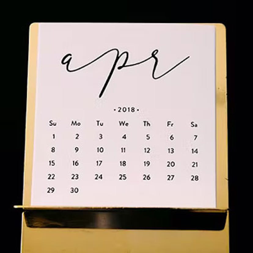 calendrier du mois d'avril

