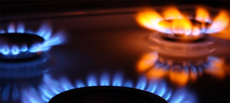 Des brûleurs de gaz en marche