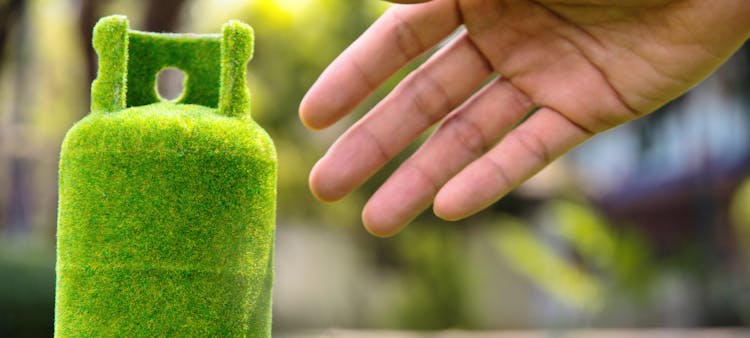 Une bouteille de biométhane ou gaz vert 