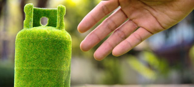 Une bouteille de biométhane ou gaz vert 