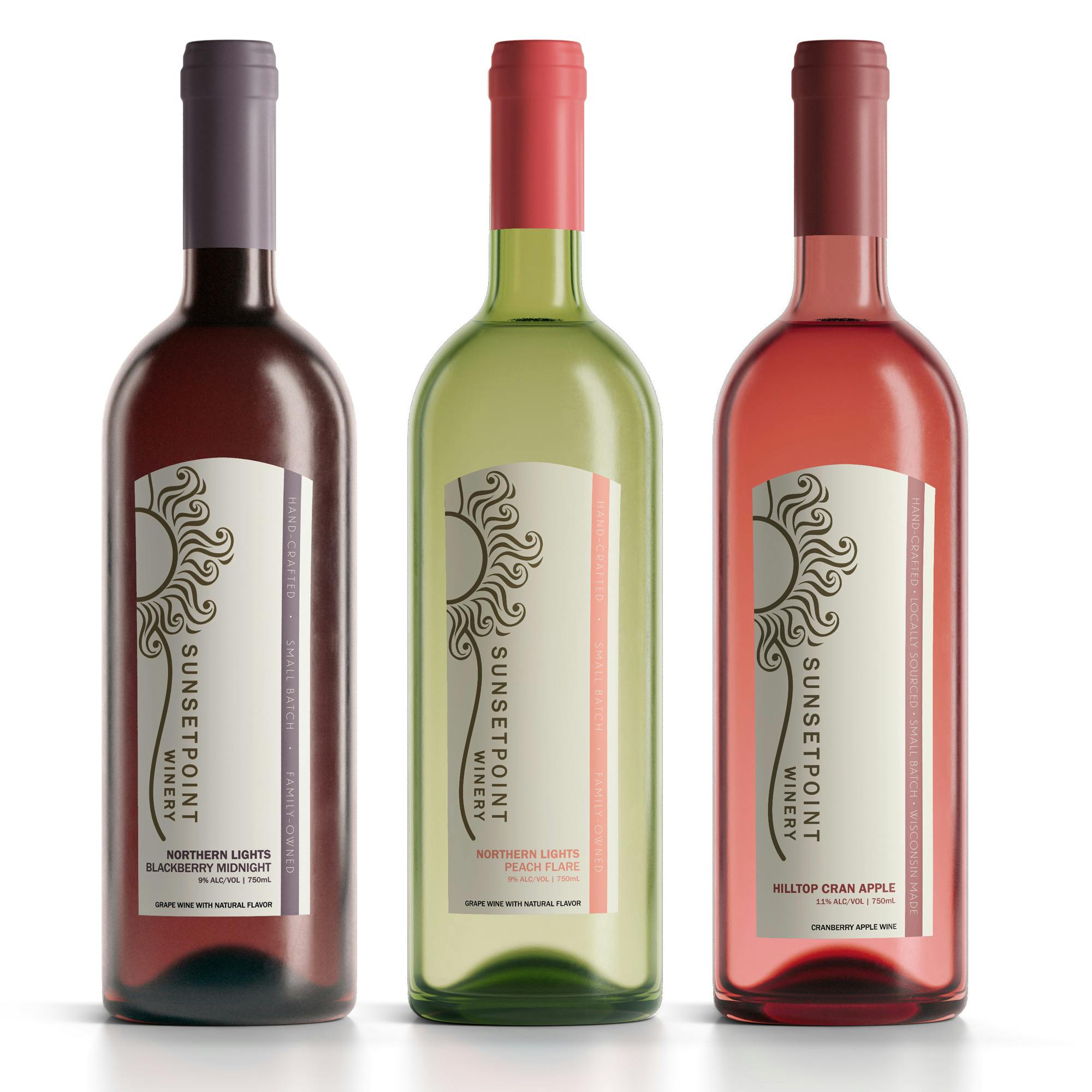 Sunset Point Winery Label Designs