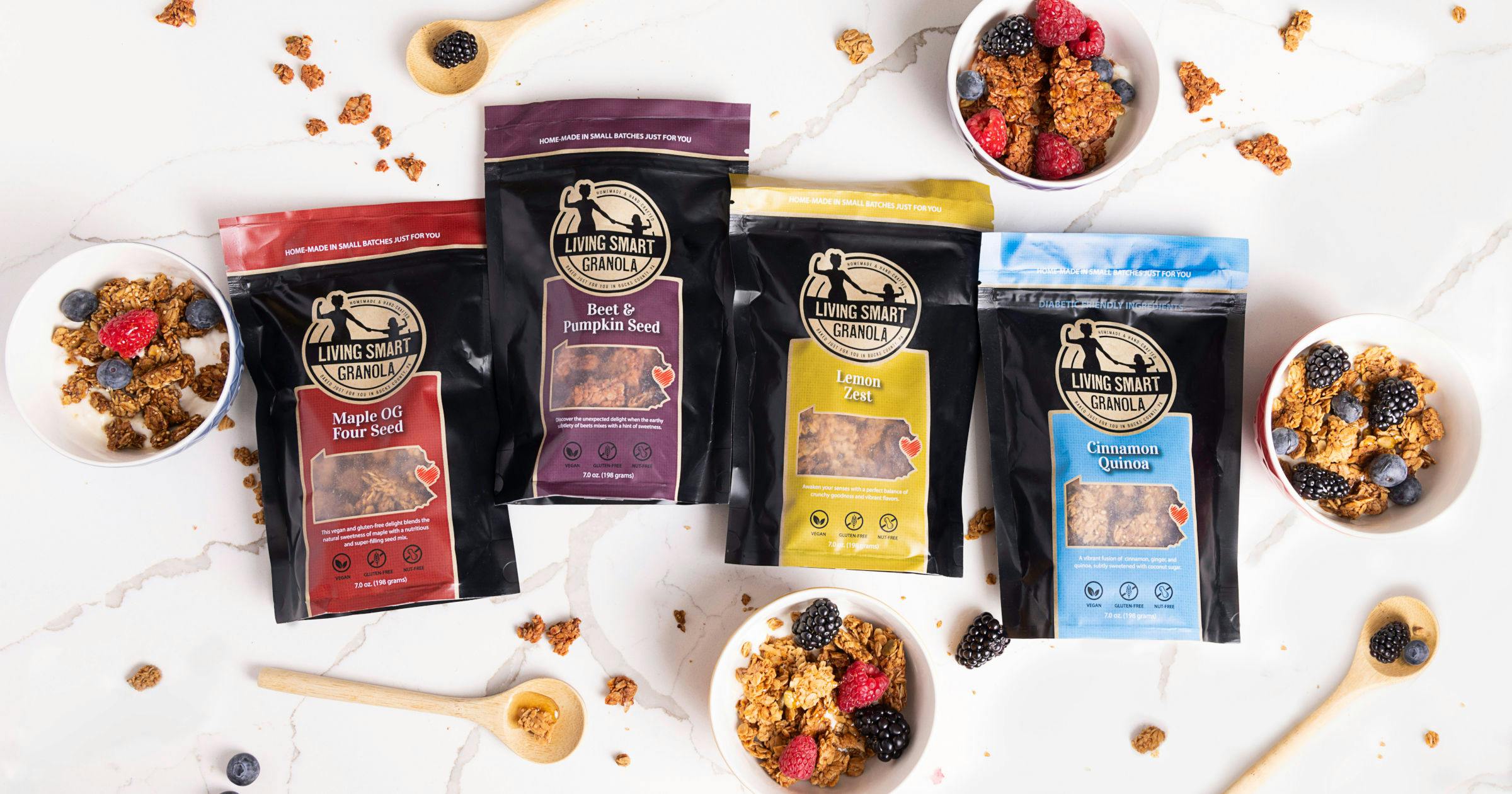 Living Smart Granola Product Line Up