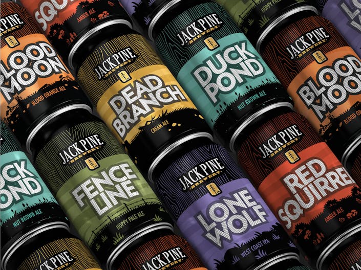 Jack Pine Brewery Flagship Can Line Up
