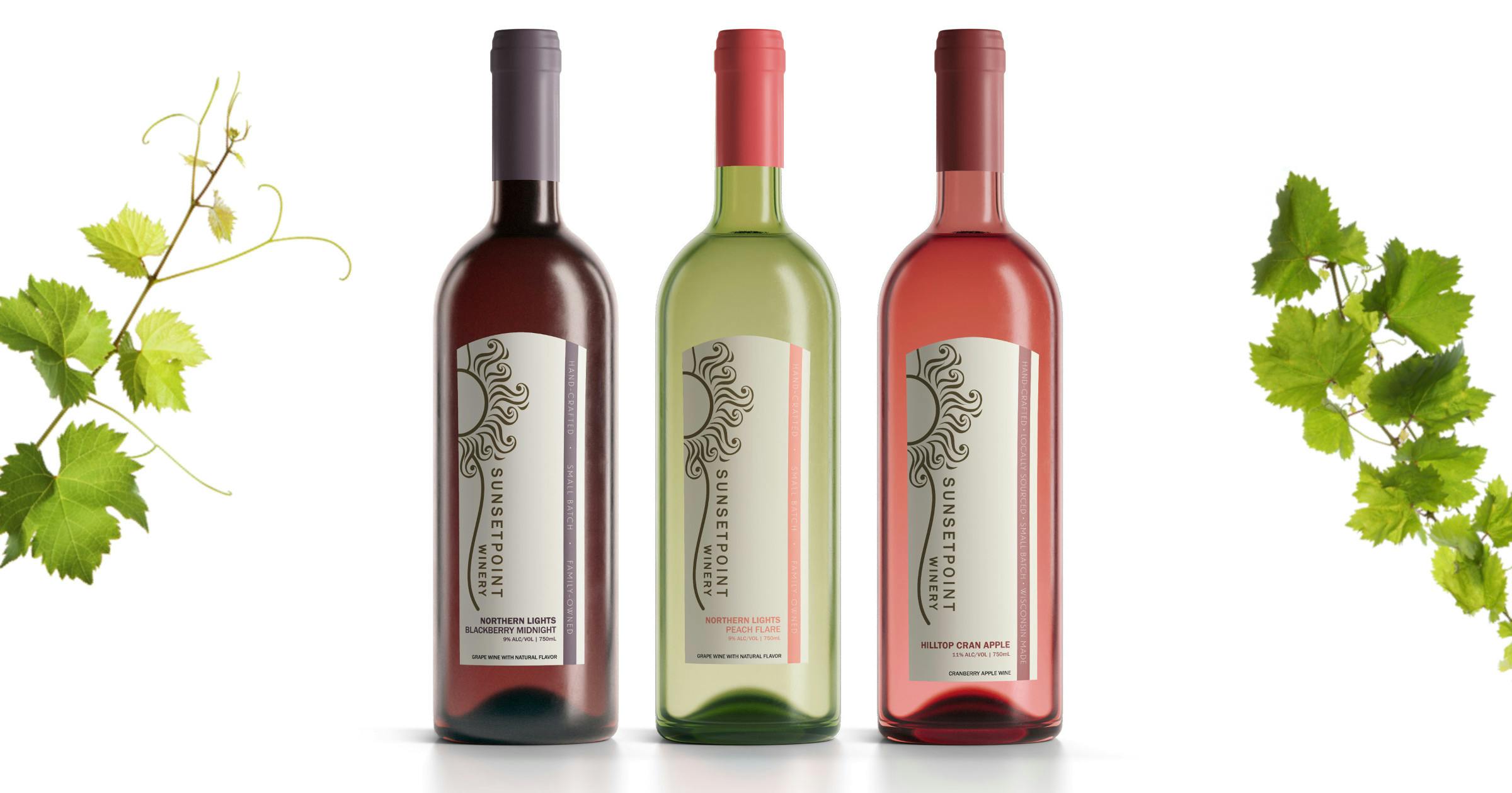 Sunset Point Winery Label Designs