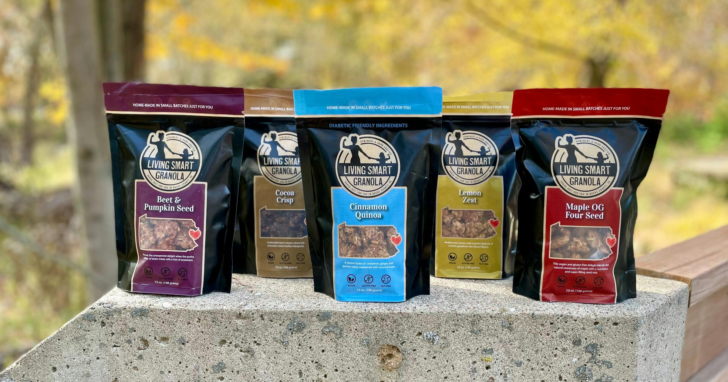 Living Smart Granola Product Line Up