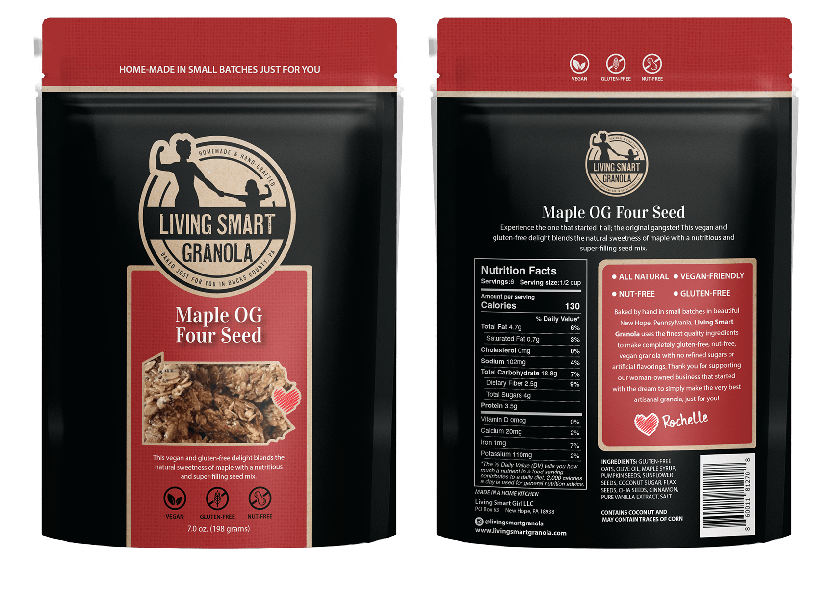 Living Smart Granola Product Packaging