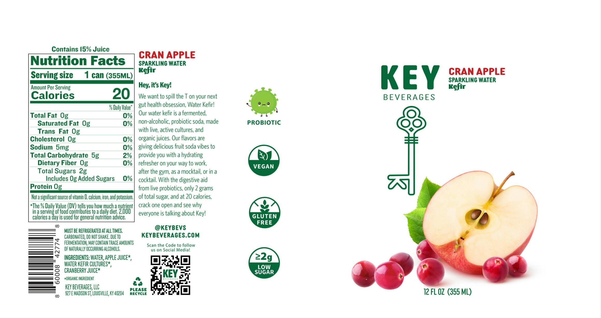 Key Beverages KFR Cran Apple Label