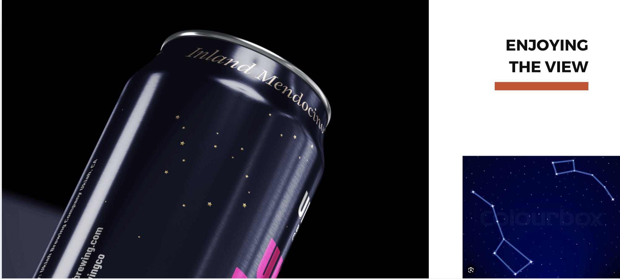 A close up of a detail on the can showing a constellation that might appear in Ukiah's night sky.