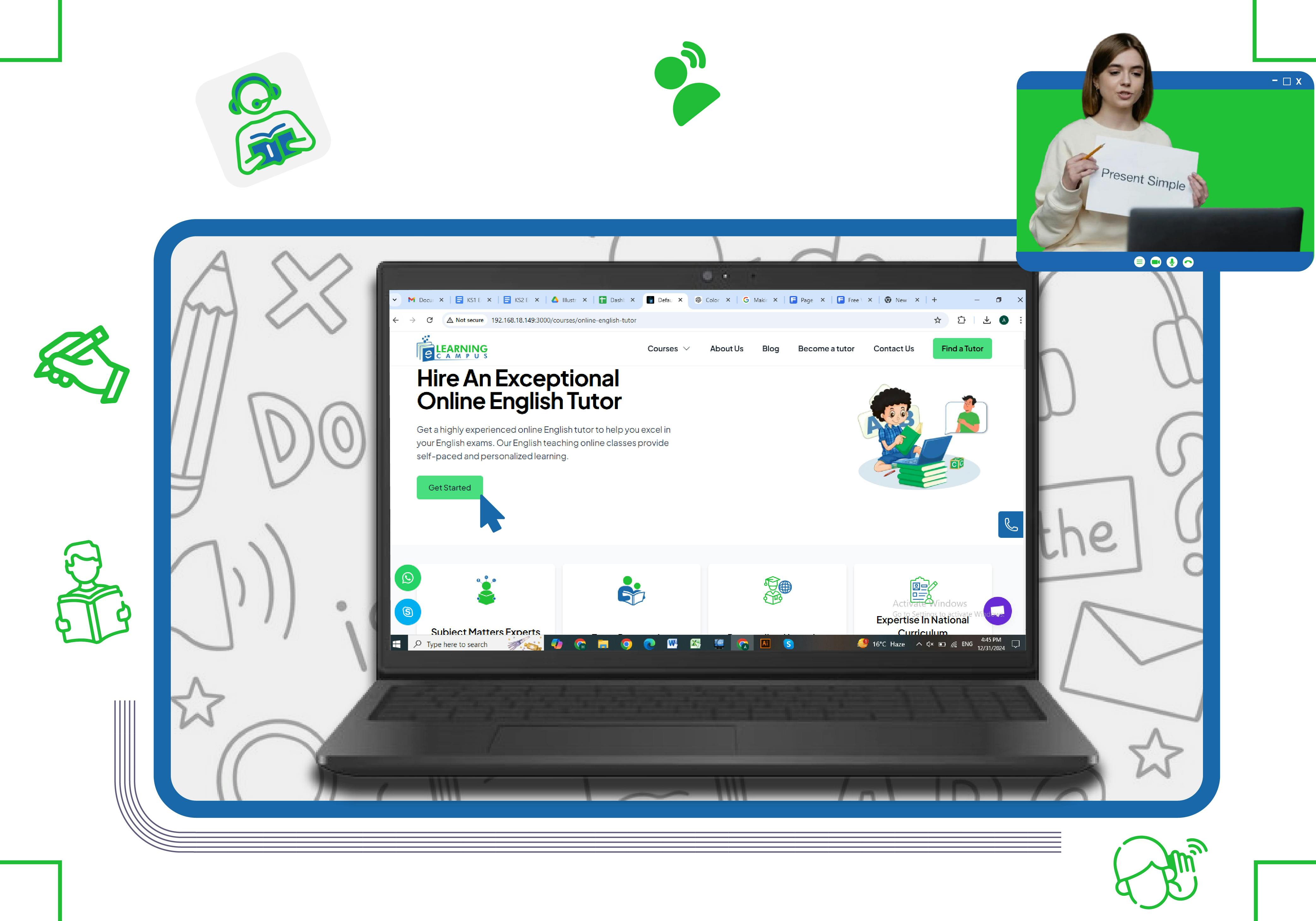 Hire Online english tutor 