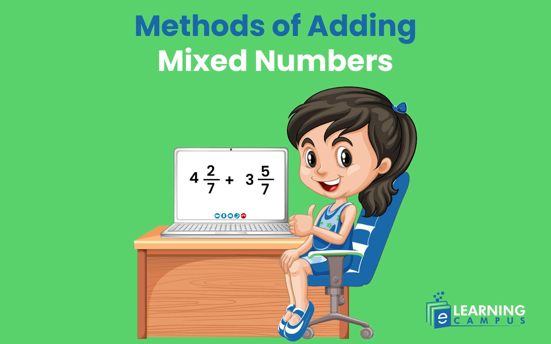 Adding mixed numbers with solved example 