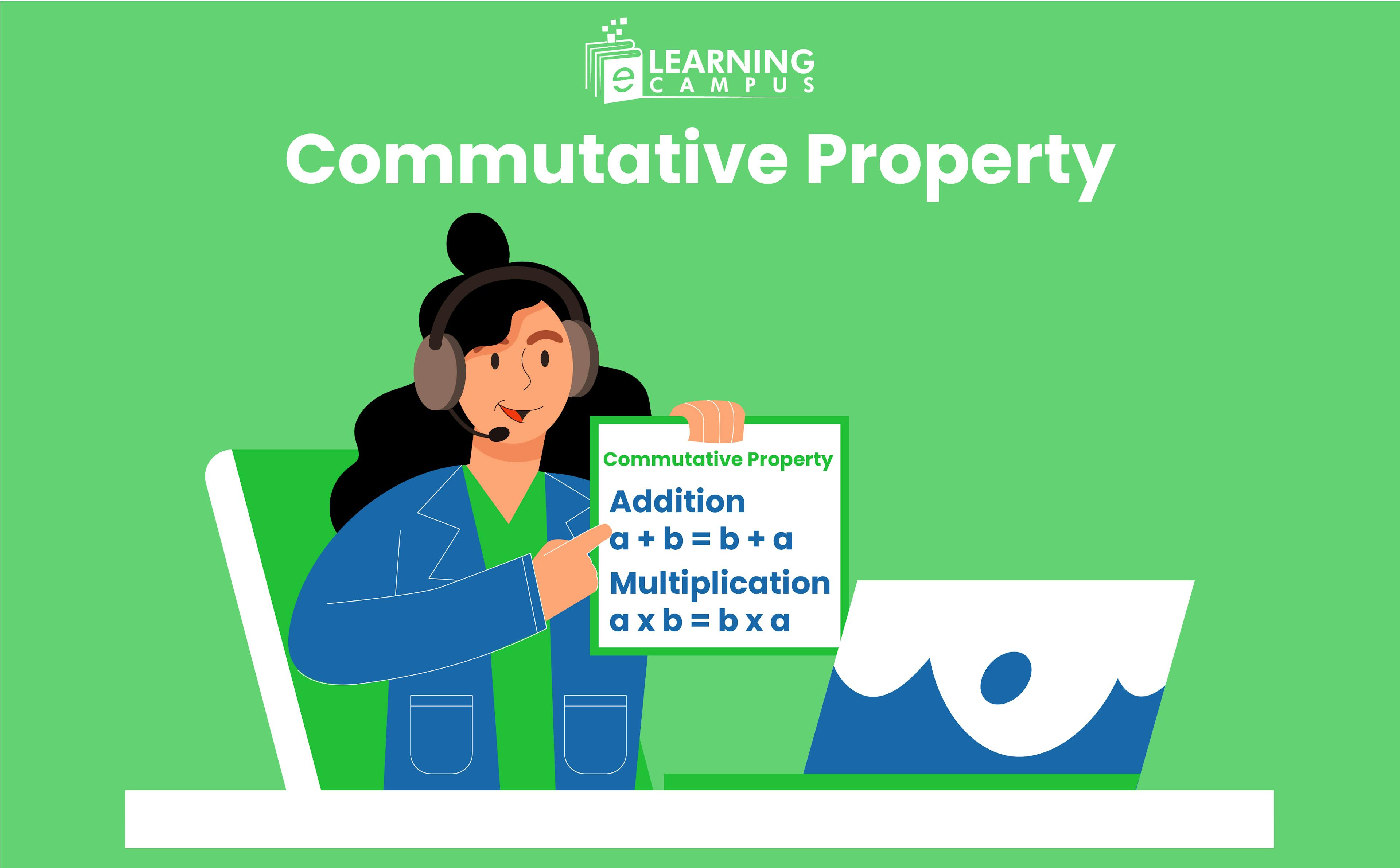 Commutative property of addition and multiplication with example 