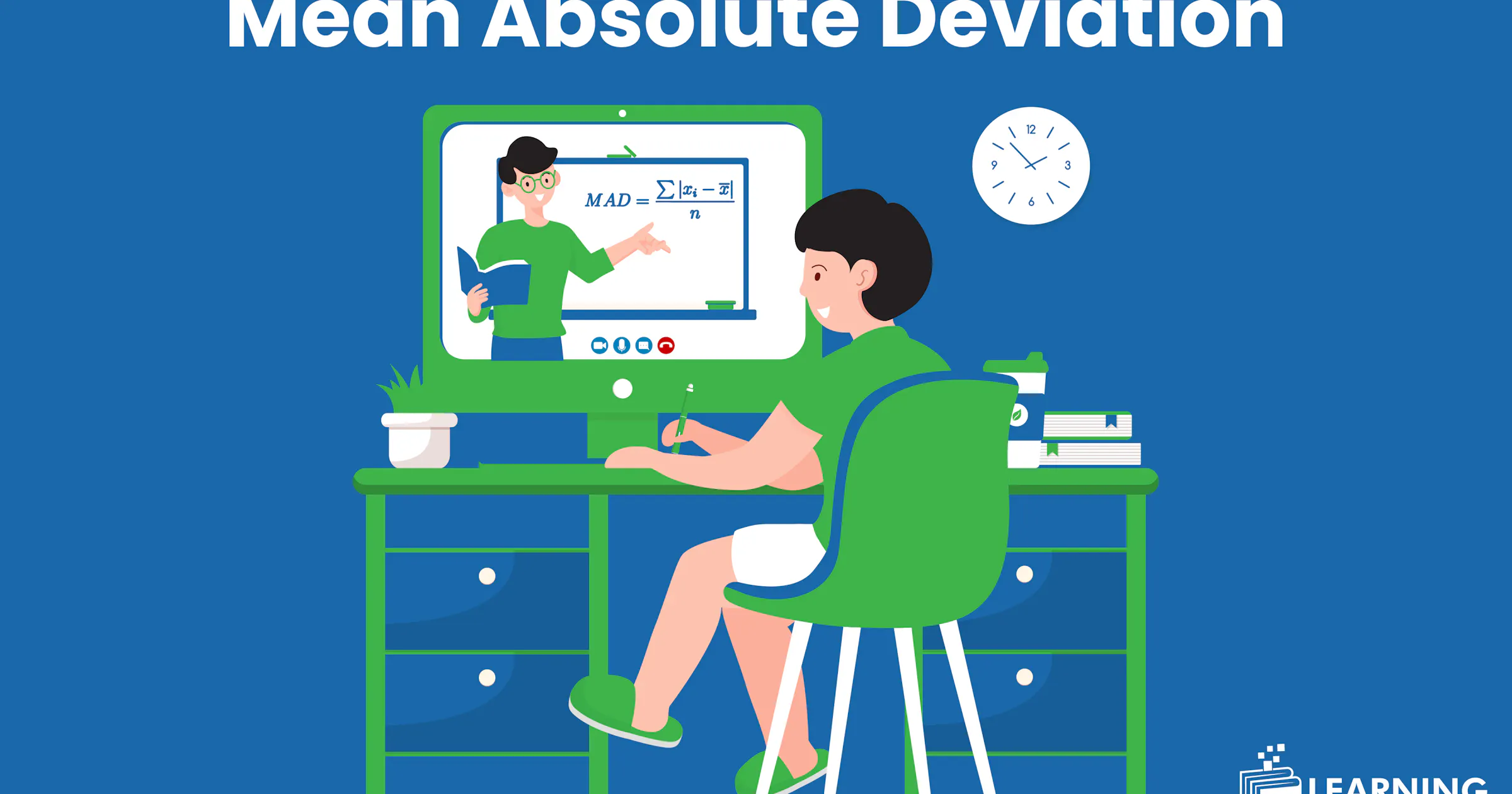 Find means absolute deviation using formula Mad-Worksheet