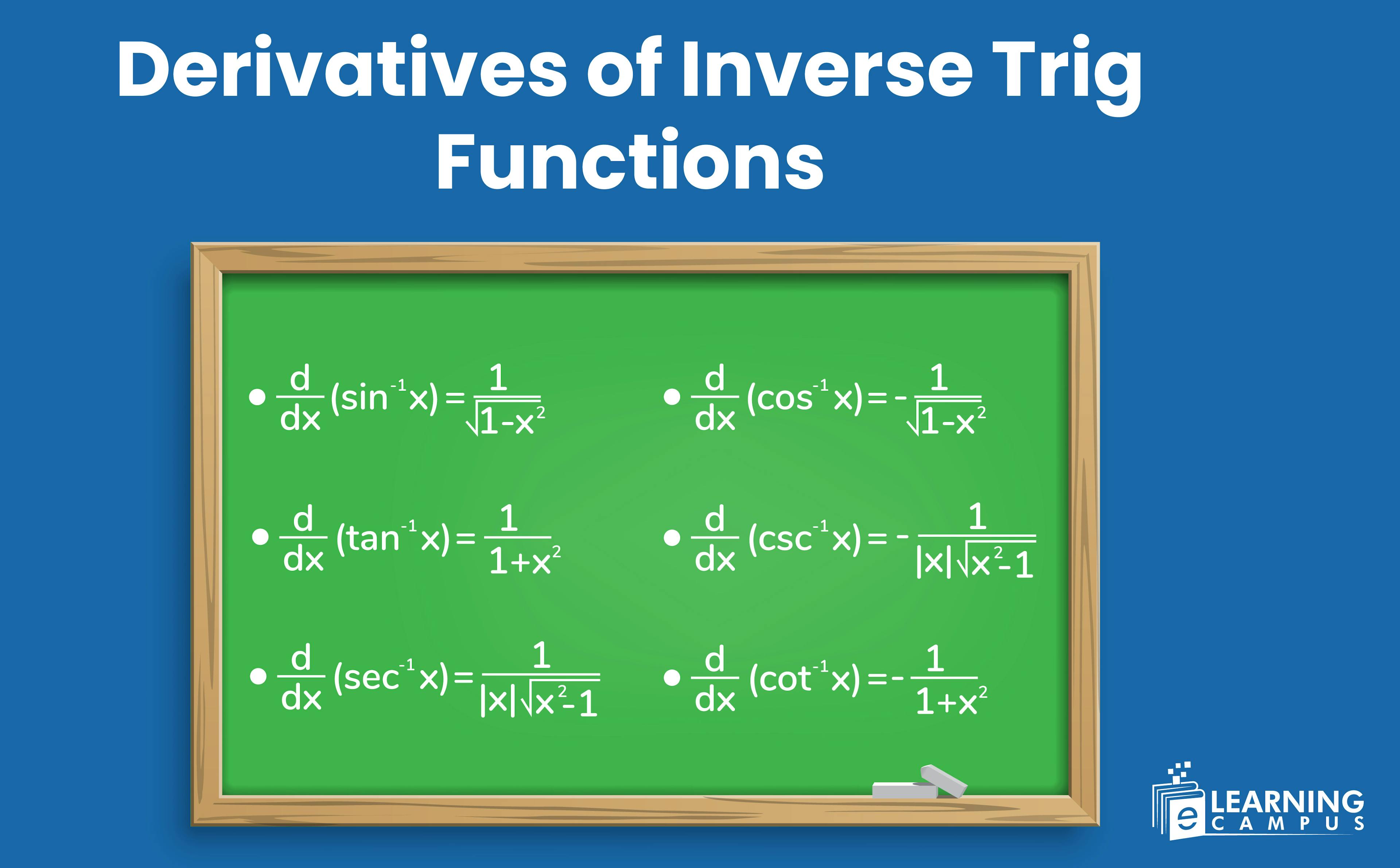 derivatives of inverse trig functions