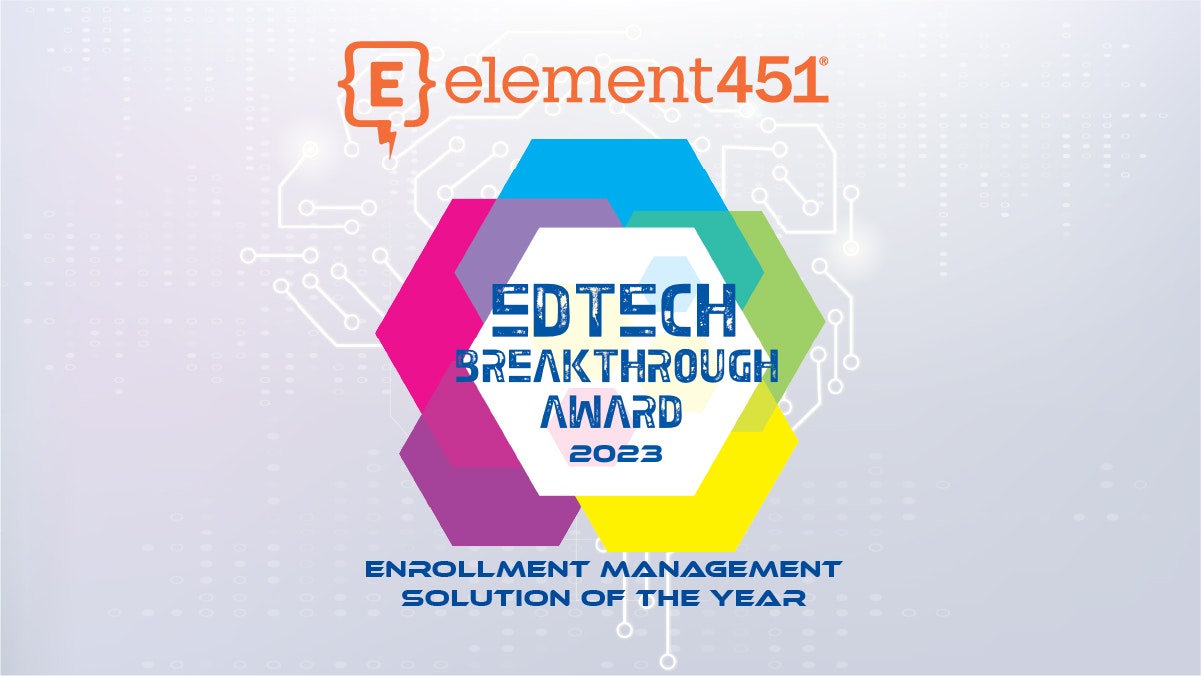 Element451 named Enrollment Management Solution of the Year EdTech Breakthrough Awards 2023