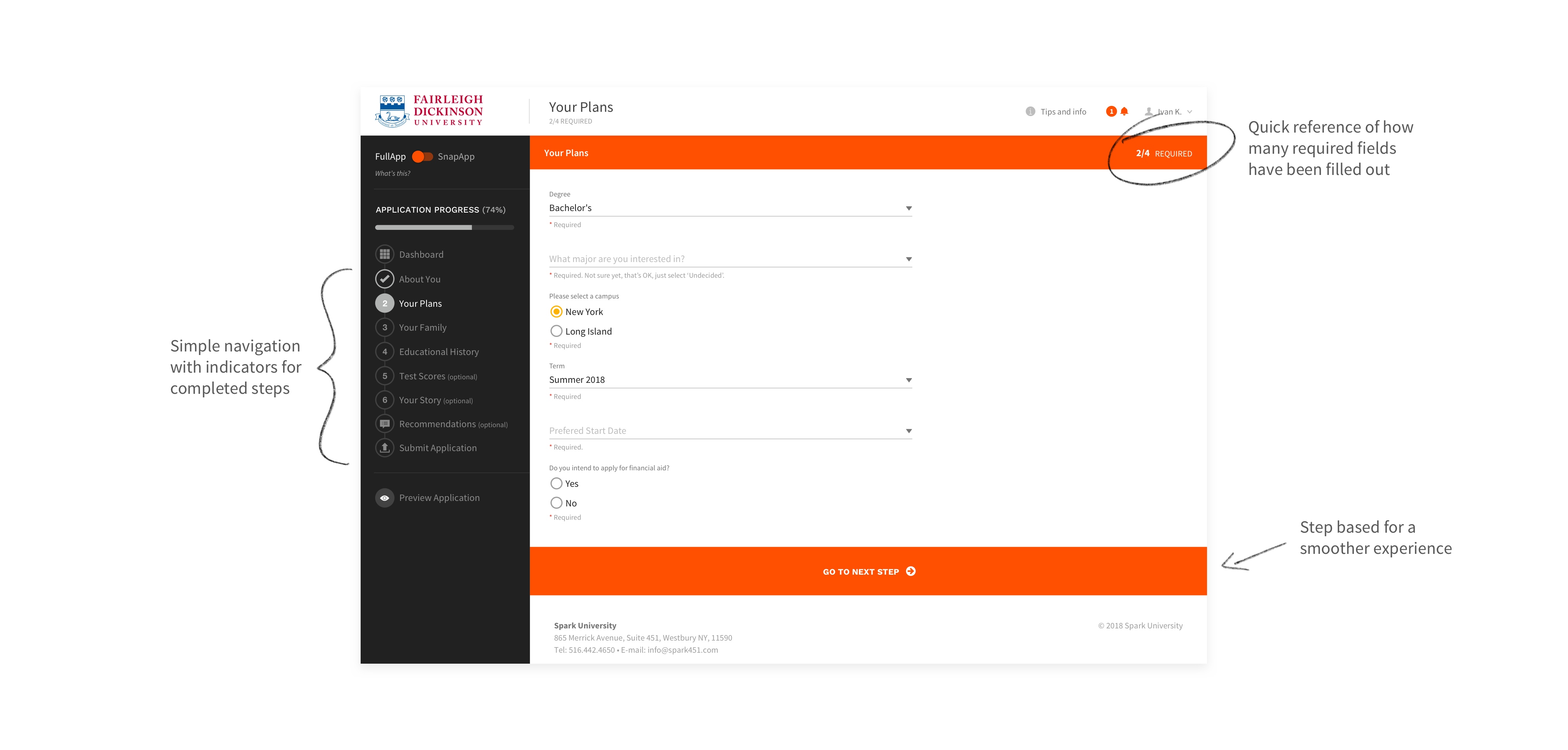 A screenshot of fdu UX.