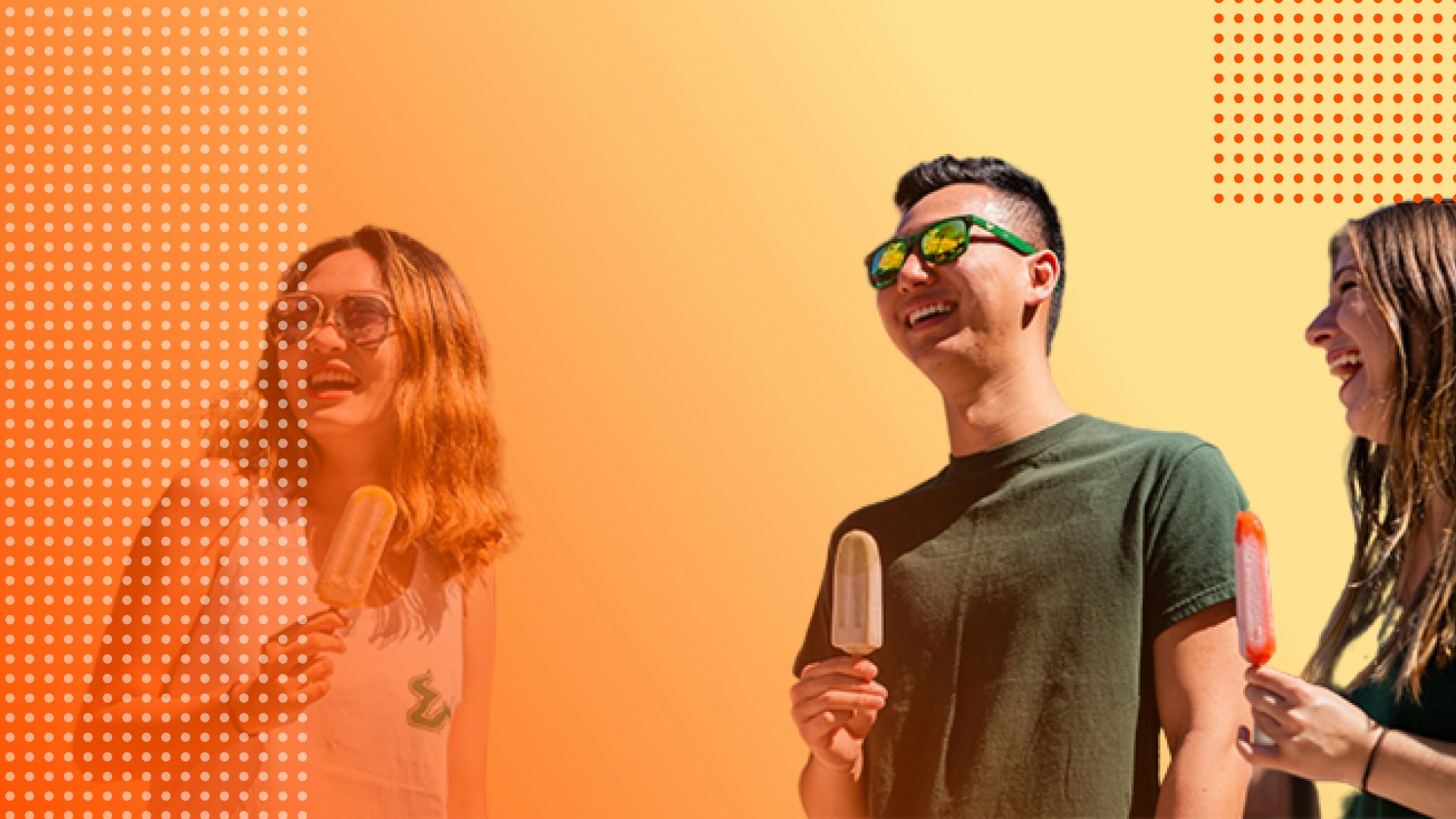 A group of young adults with a popsicle