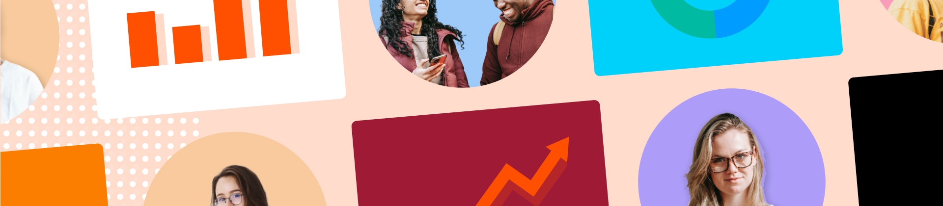 A collection of images, icons and graphs