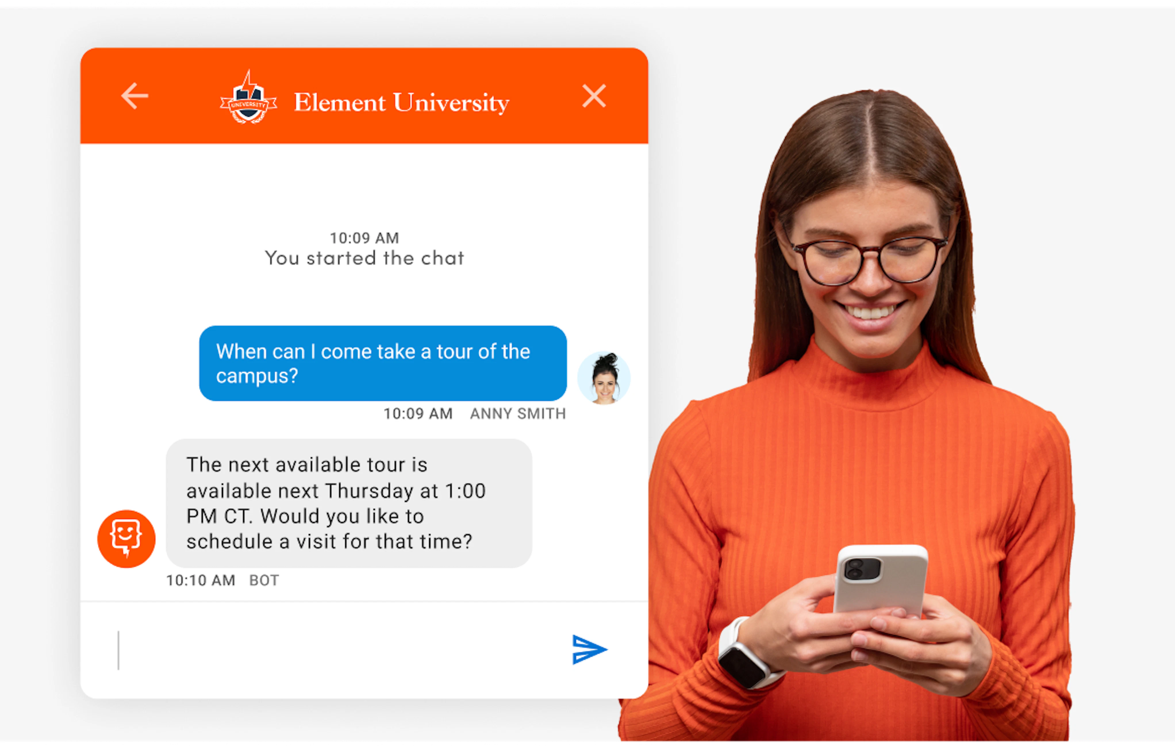 Student Using Chatbot Future-proof student success with the intelligent chatbot for higher ed ...