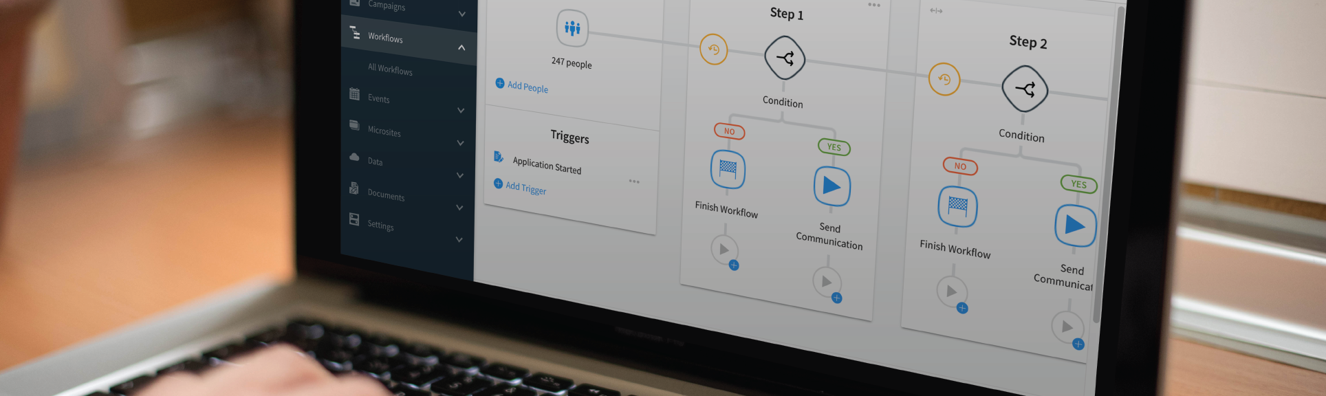 A mockup of a workflow screenshot.