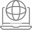 A globe logo.