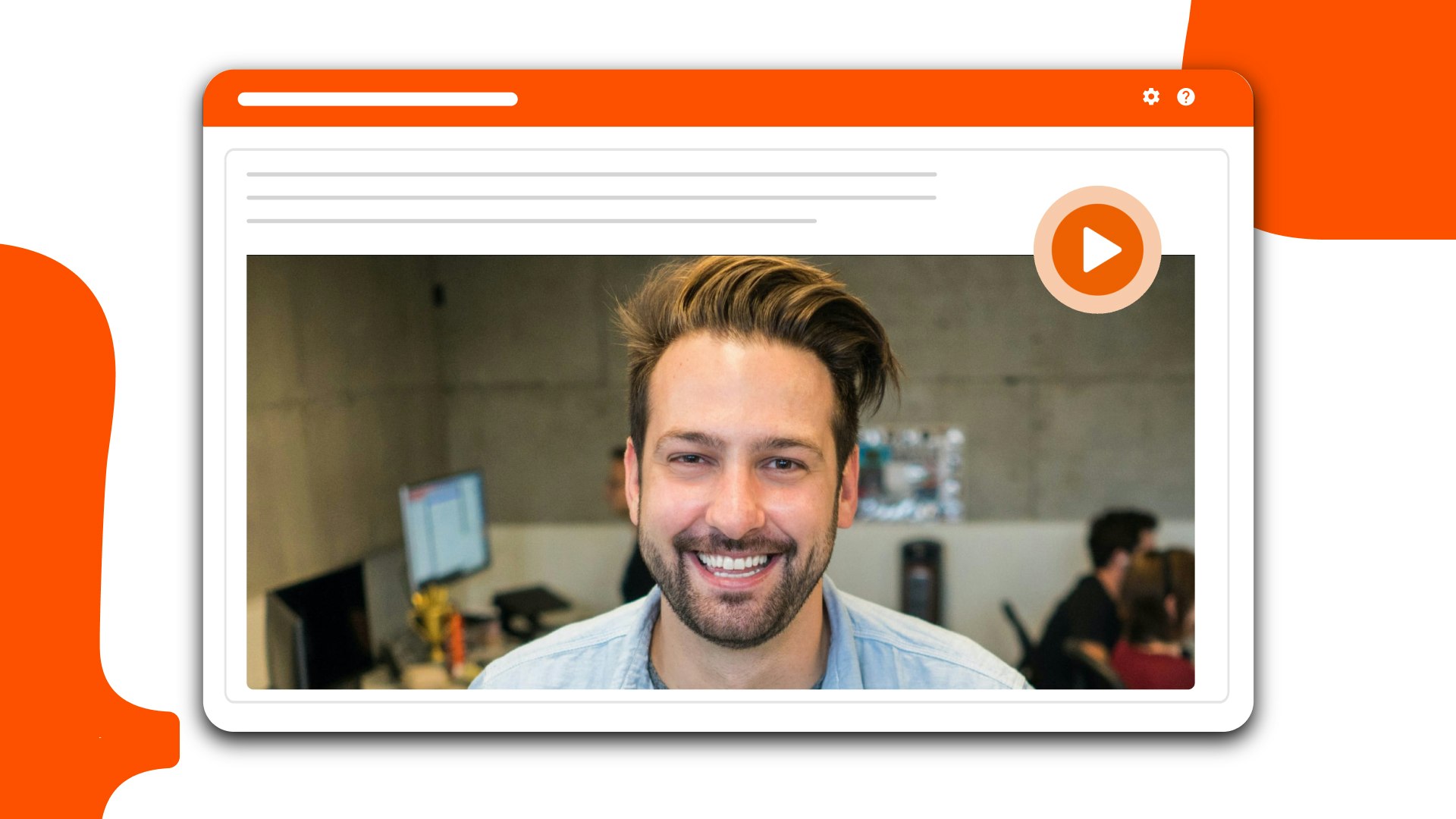 A graphic of an email with a video.