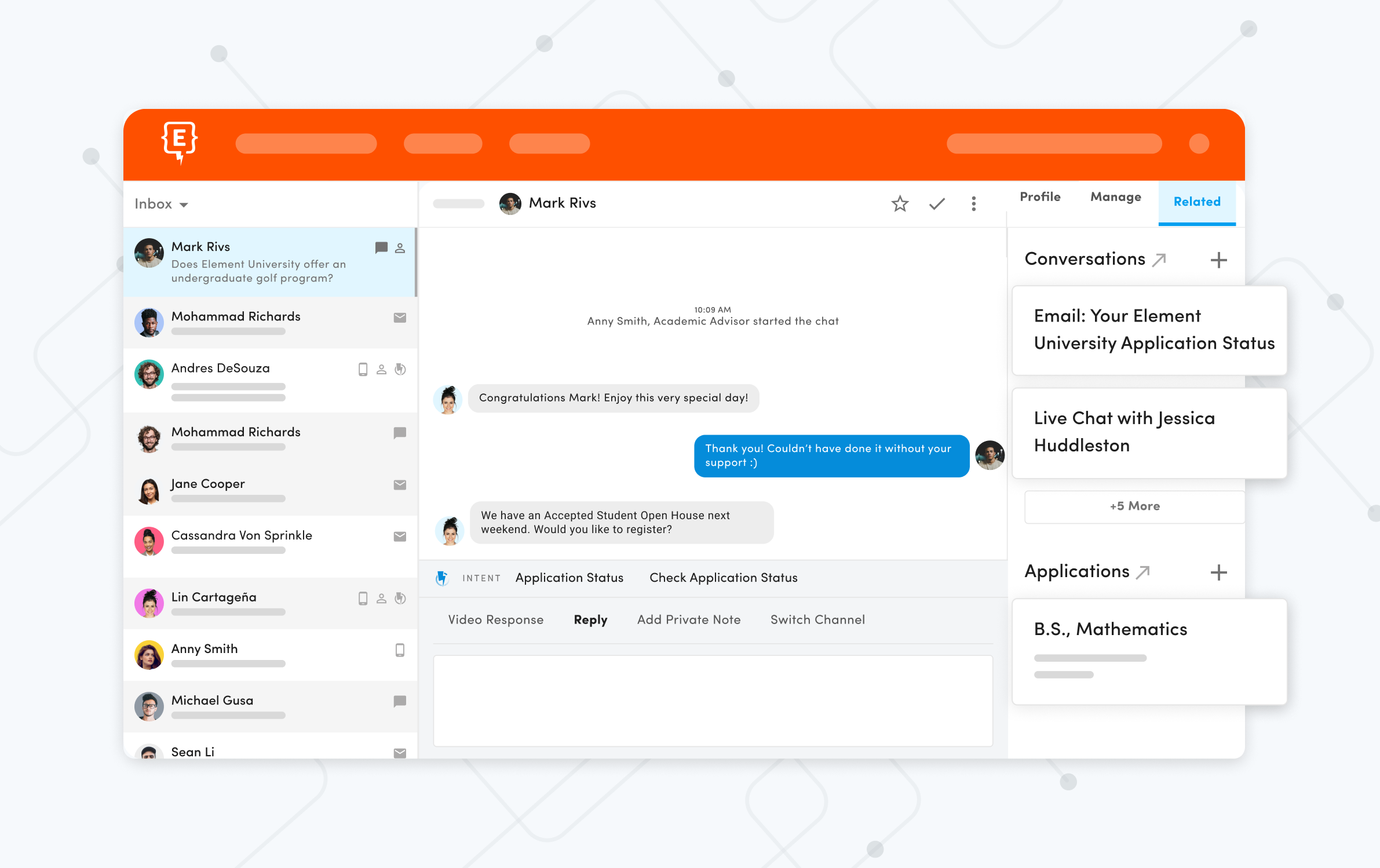 Advanced communication features inside Element451 and Ignite
