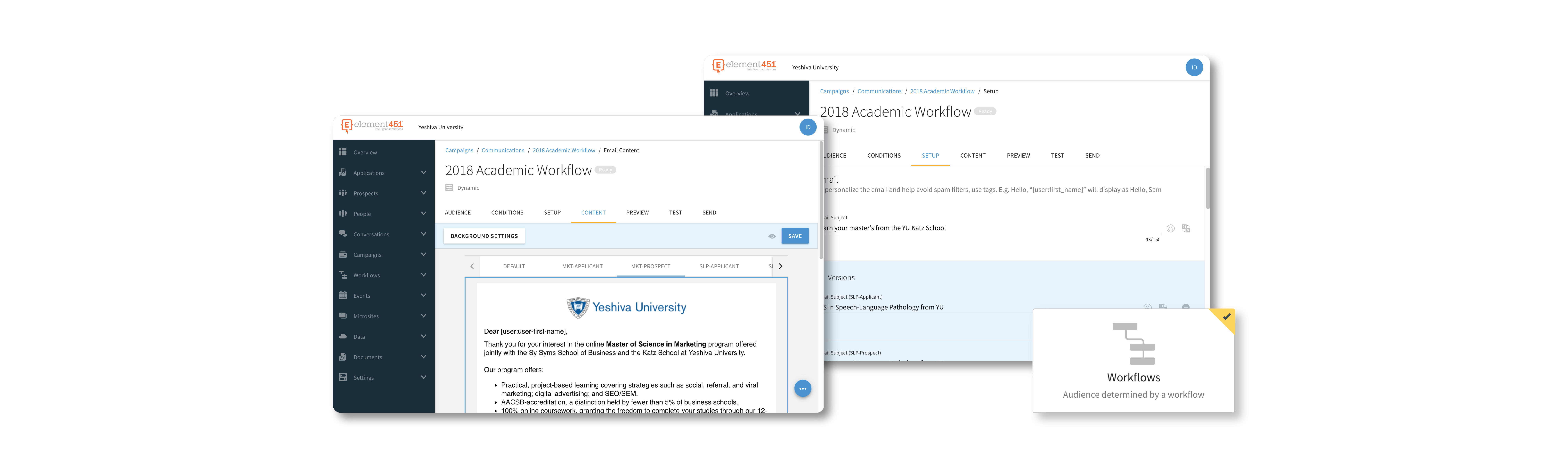 A screenshot of an academic workflow with Element.