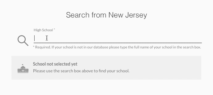 Gif searching for High School name in New Jersey Element451