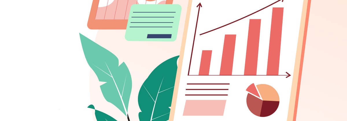 An image of an office setting with charts and graphics.
