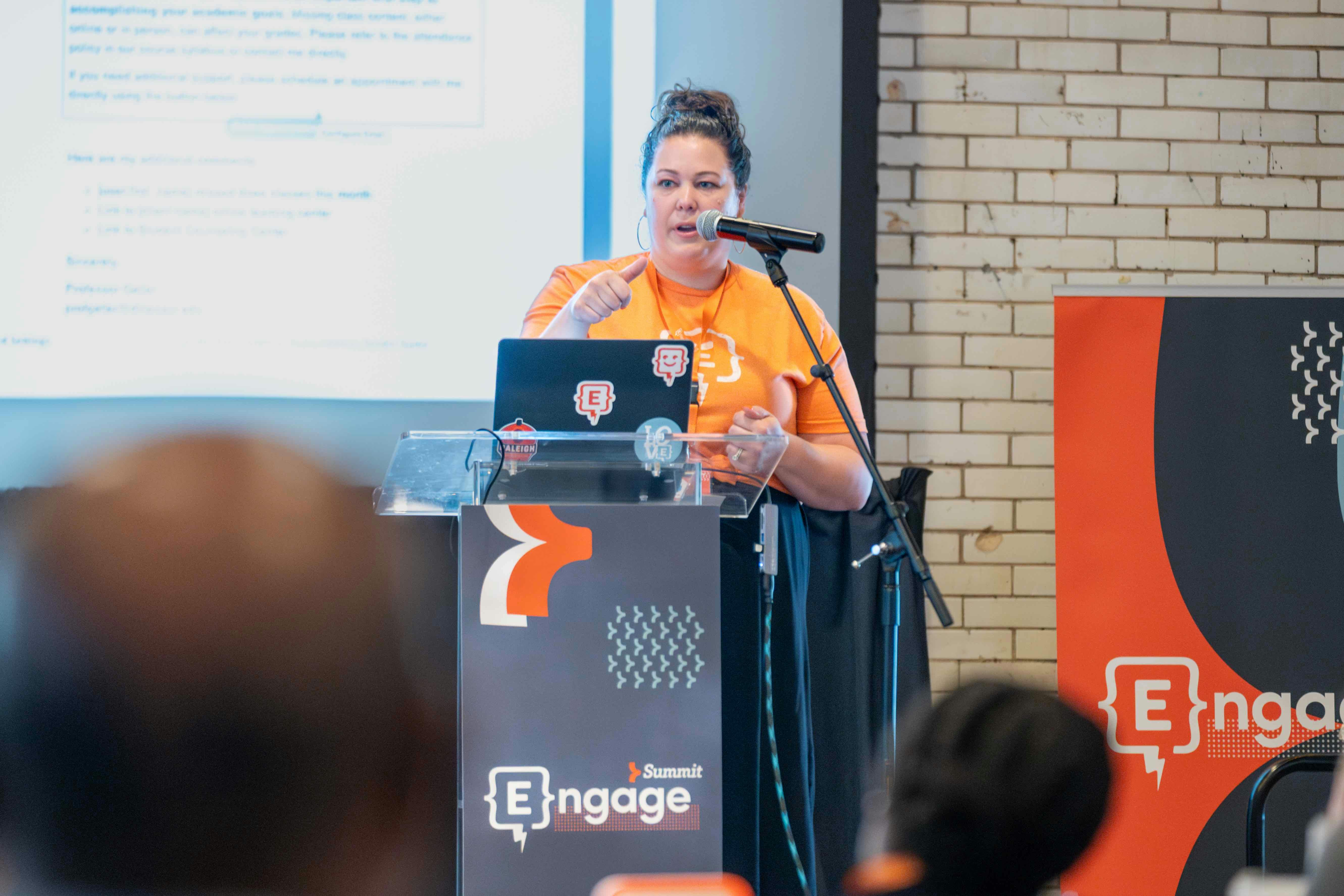 Daniella presenting at the engage summit