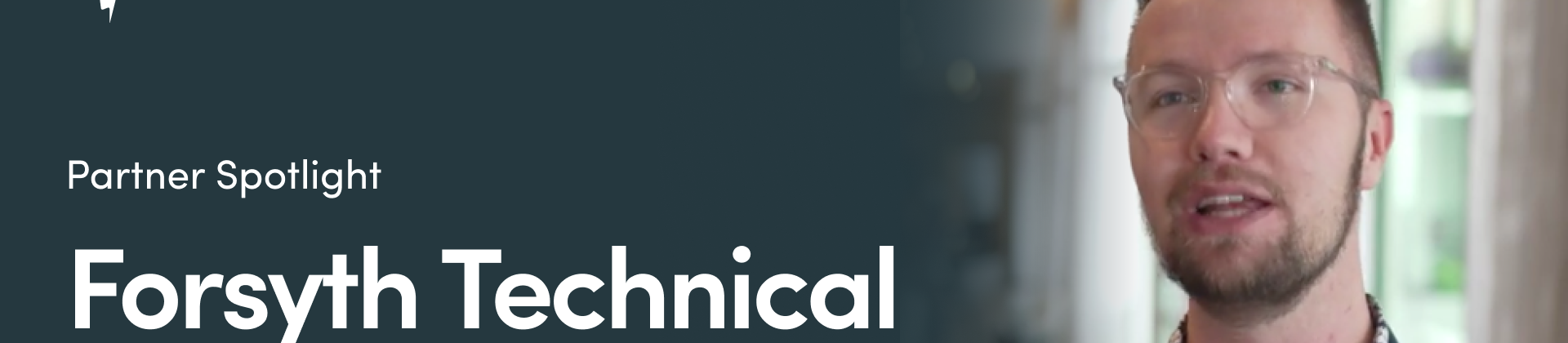 Image of Devin Perguson from Forsyth Technical Community College. Title: Partner Spotlight Forsyth Technical Community College. The Element451 logo