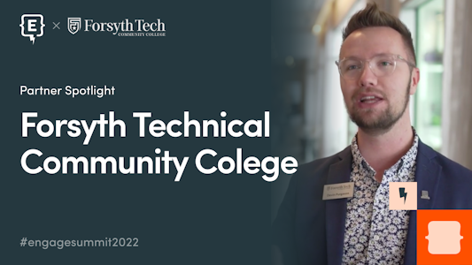 Image of Devin Perguson from Forsyth Technical Community College. Title: Partner Spotlight Forsyth Technical Community College. The Element451 logo