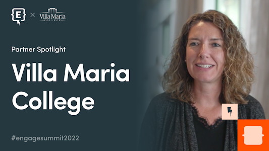 Image of Becky Strathearn from Villa Maria College. Title: Partner Spotlight Villa Maria College and the Element451 logo