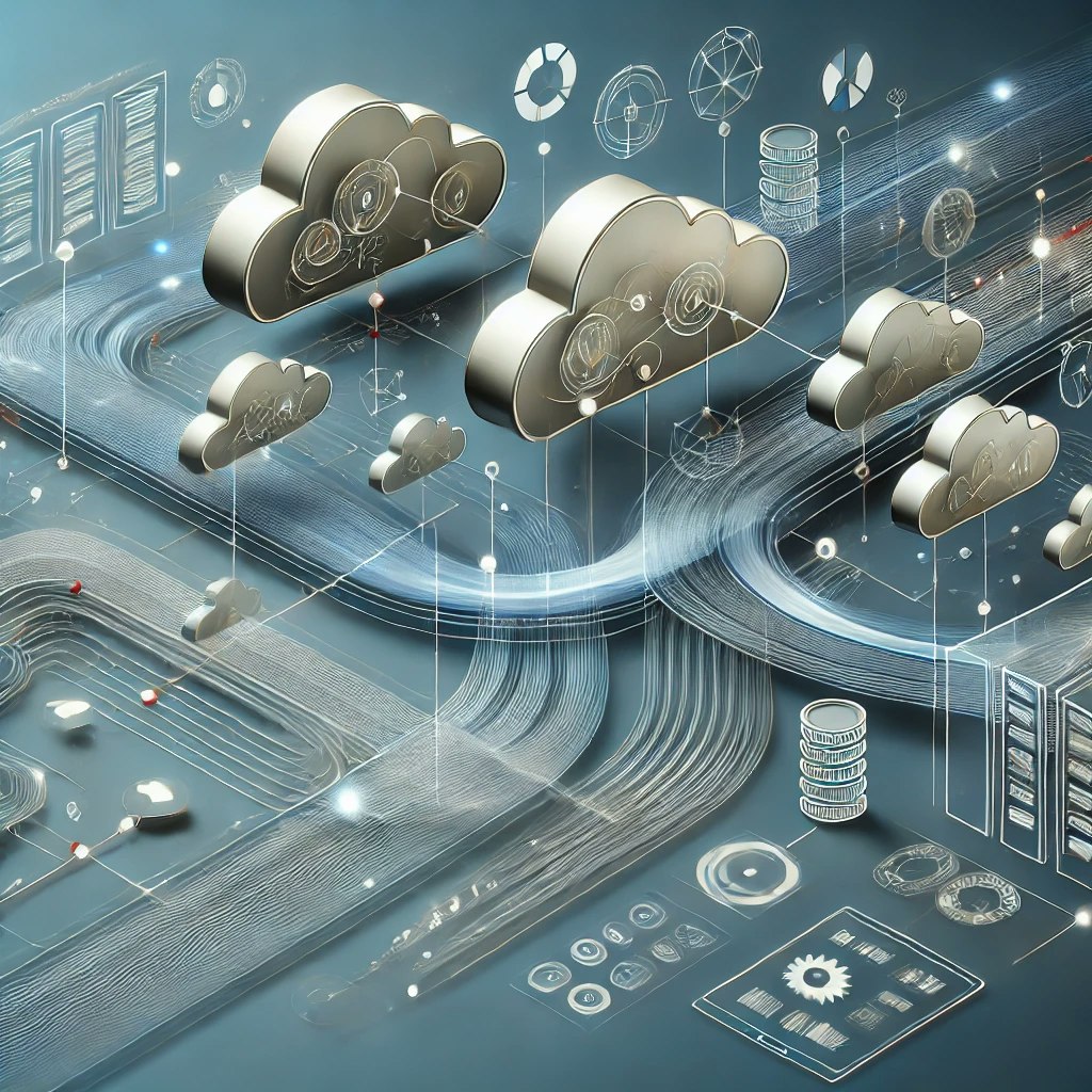 An abstract, modern illustration representing seamless data integration in higher education