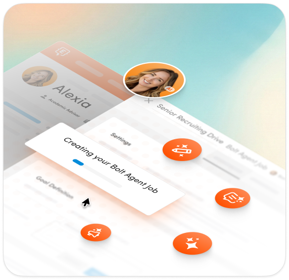 Graphic representing delegating work to an agent in Element451