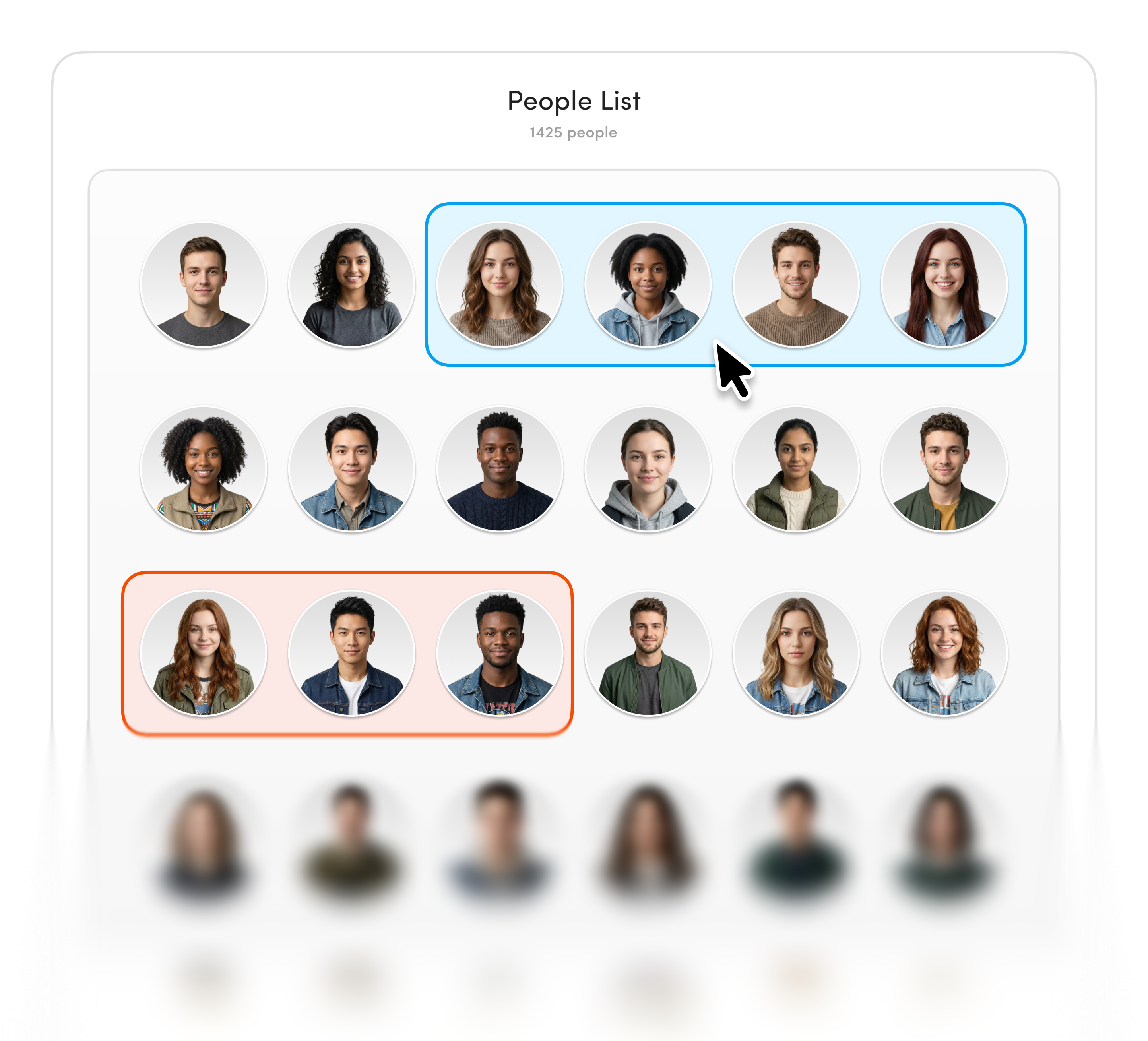 A graphic illustration the selection of different groups of students in Element451