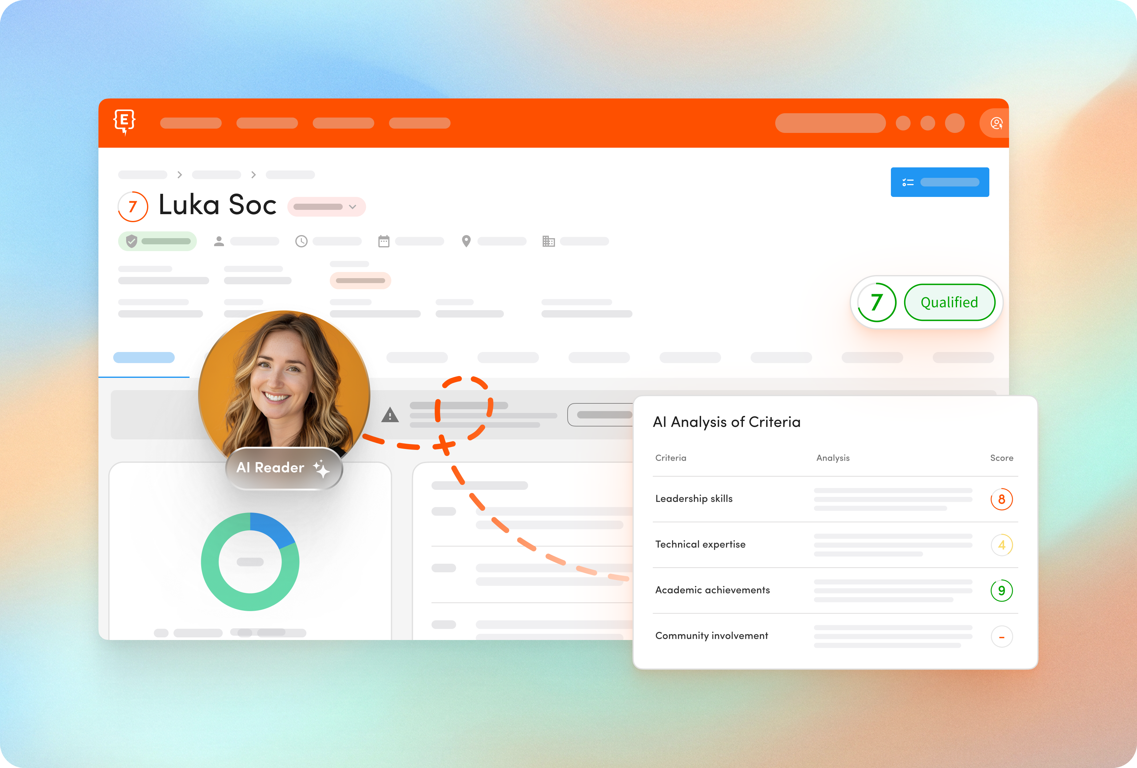 screen showing how AI agents help read and score applications in Element451