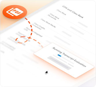 a screen in Element451 showing how to automate transcript reviews