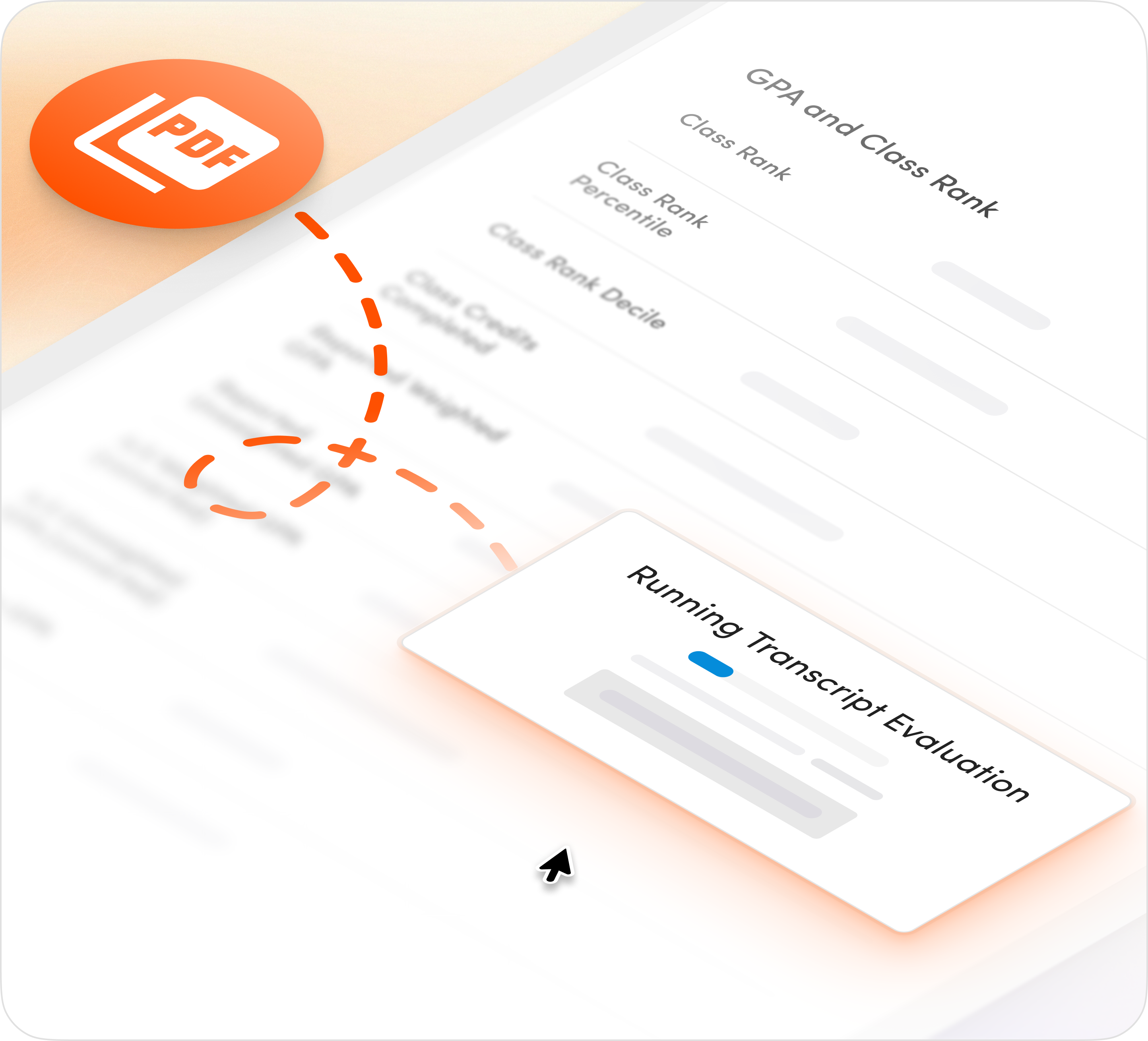 a screen in Element451 showing how to automate transcript reviews